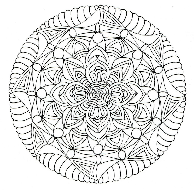 Adult Colouring Page Mandala 2. image 1