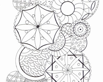 Adult colouring page - circles