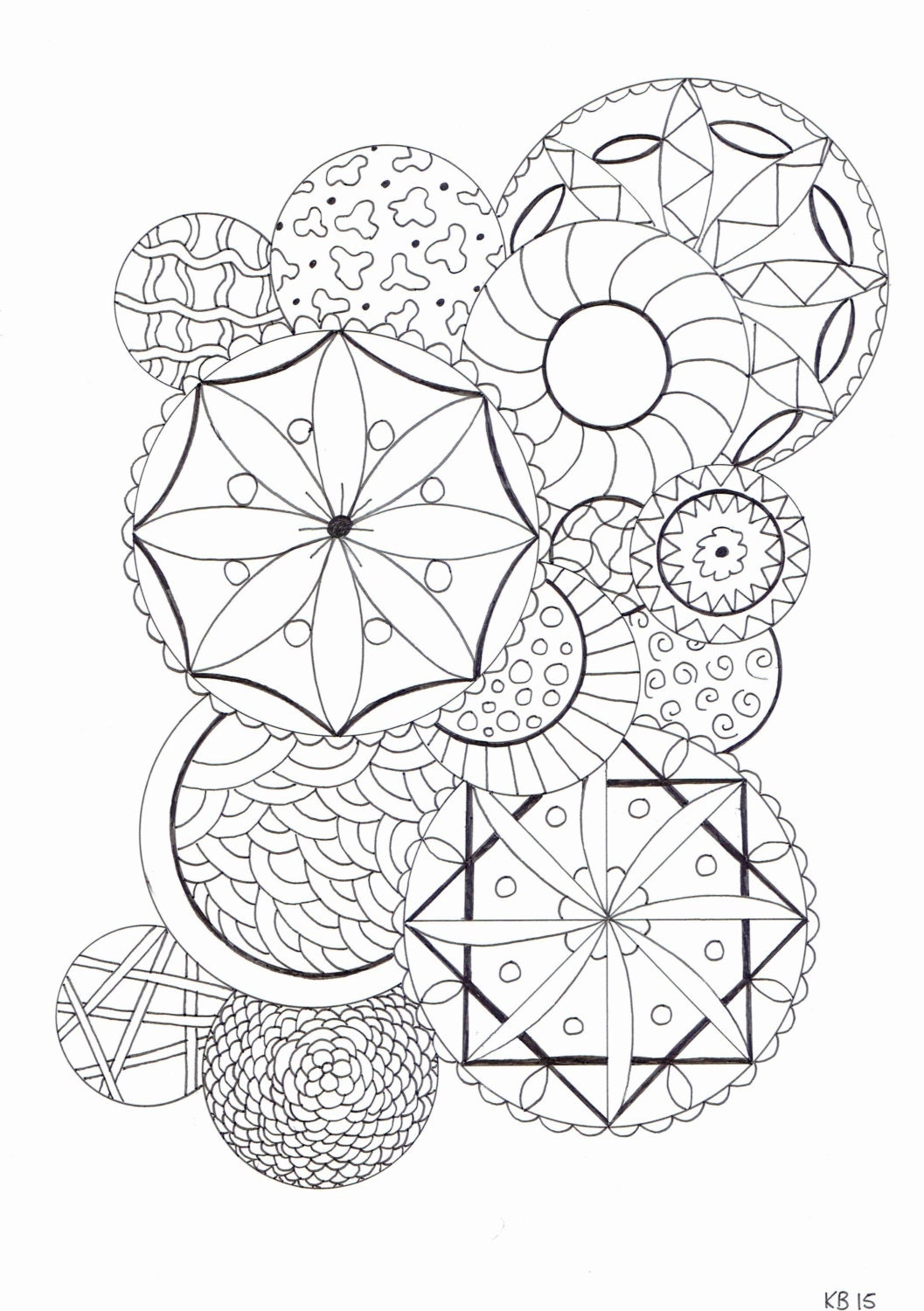 Download Adult colouring page circles | Etsy