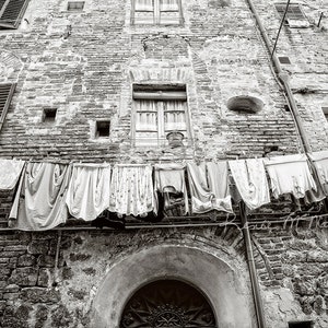 Laundry Room Art, Italy Photo, Travel Photo, Tuscany Photography, Rustic Decor, Large Wall Art, Mud Room Art, Urban Decor, Black White Photo