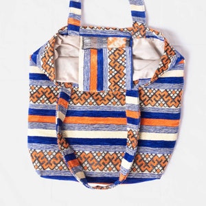 Woven Moroccan Tote Bag: Large Cotton Beach Bag