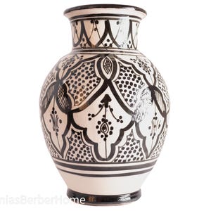 Grande vaso in ceramica marocchino, vaso in ceramica smaltata fatto a mano, decorazione in ceramica dipinta a mano, vaso per fiori, arredamento per la casa, regalo per la nuova casa
