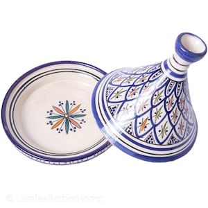 Handmade Moroccan Tagine: Berber Ceramic Serving Dish with Lid