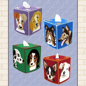 Plastic Canvas Pattern Download - Cute Canine Tissue Toppers