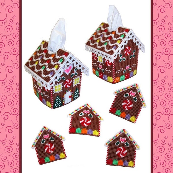 Plastic Canvas Pattern Download - Gingerbread House Decor