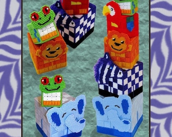 Plastic Canvas Pattern Download - Jungle Baby Blocks