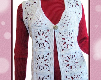 Crochet Pattern Download - Snowflake Motif Vest