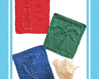 Knit Pattern Download - Seaside Dishcloth Set