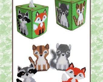 Plastic Canvas Pattern Download - Forest Friends Decor