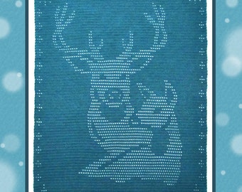 Crochet Pattern Download - A Deer Pair Filet Afghan