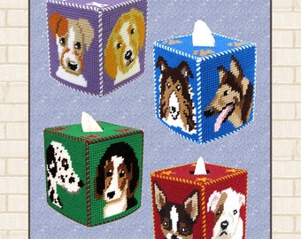 Plastic Canvas Pattern Download - Cute Canine Tissue Toppers