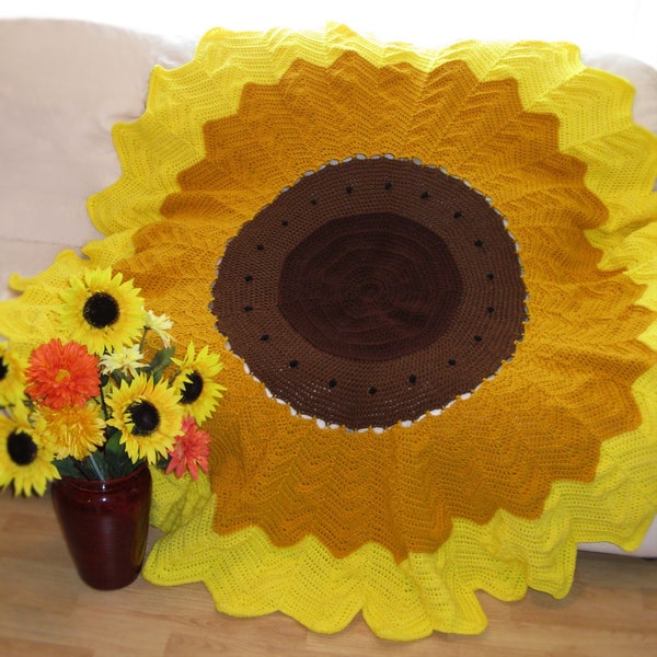 Crochet Pattern Download - Stunning Sunflower Afghan