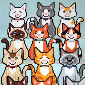 Plastic Canvas Pattern Download - Birthstone Kitties of the Month