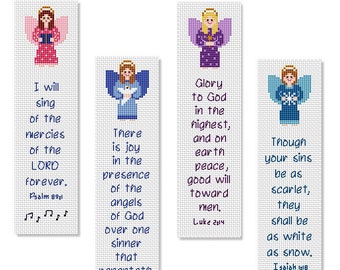 Cross Stitch Pattern Download - Angels of Faith Bookmarks Set Two