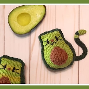 Knit Pattern Download - Little Avogato - Amigurumi Avocado Kitty
