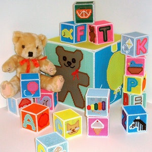 Plastic Canvas Pattern Download - Fun & Educational Alphabet Blocks with Storage Box