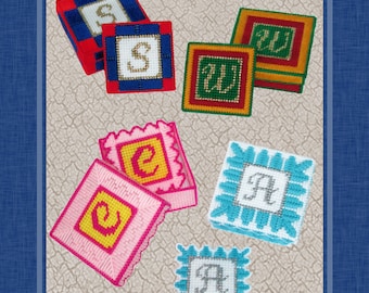 Plastic Canvas Pattern Download - All Seasons Monogram Sets - Monogram Coasters and Trinket Boxes