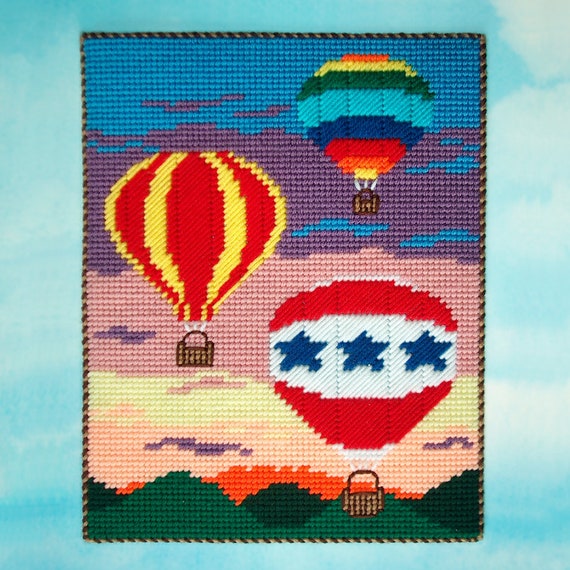 Plastic Canvas Pattern Download - Hot Air Ballooning Home Decor