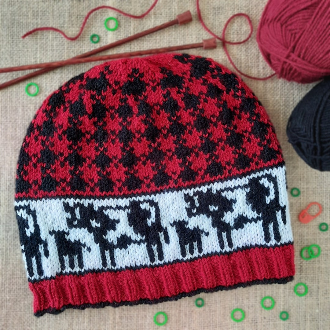 Knit Pattern Download - Cow Country Hat - Fair Isle Hat Featuring Cows ...