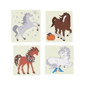 Cross Stitch Pattern Download - 12 Horses of the Month - Ponies - Seasonal