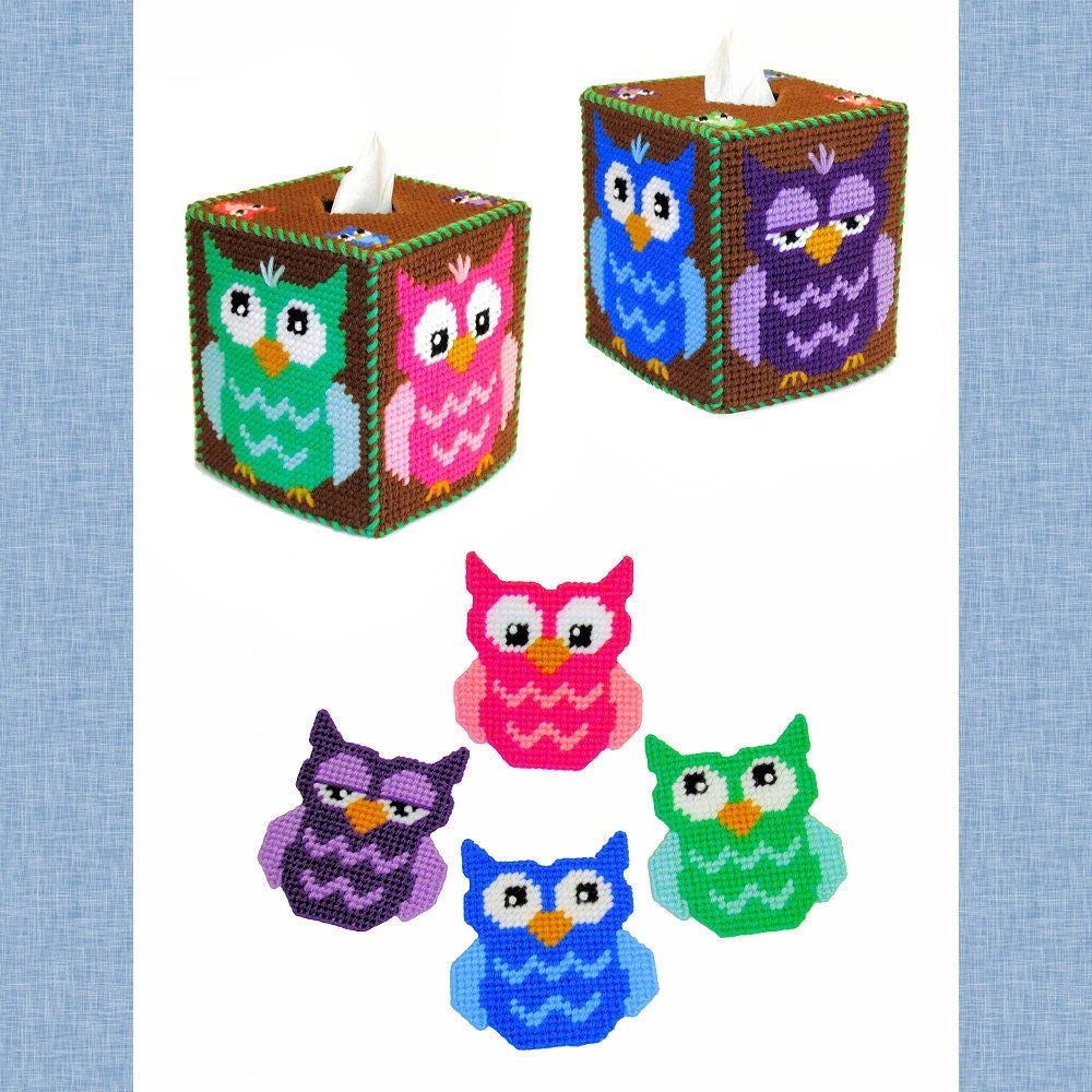 Large Owl Sewing Basket Box Upcycled 13.5x9x9.5 Designer 