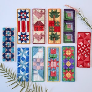 Plastic Canvas Pattern Download - Quilt Bookmarks for 7-count Canvas