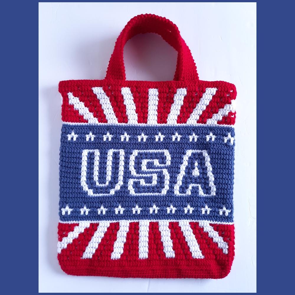 USA Patriotic Pillow and Tote Crochet Pattern