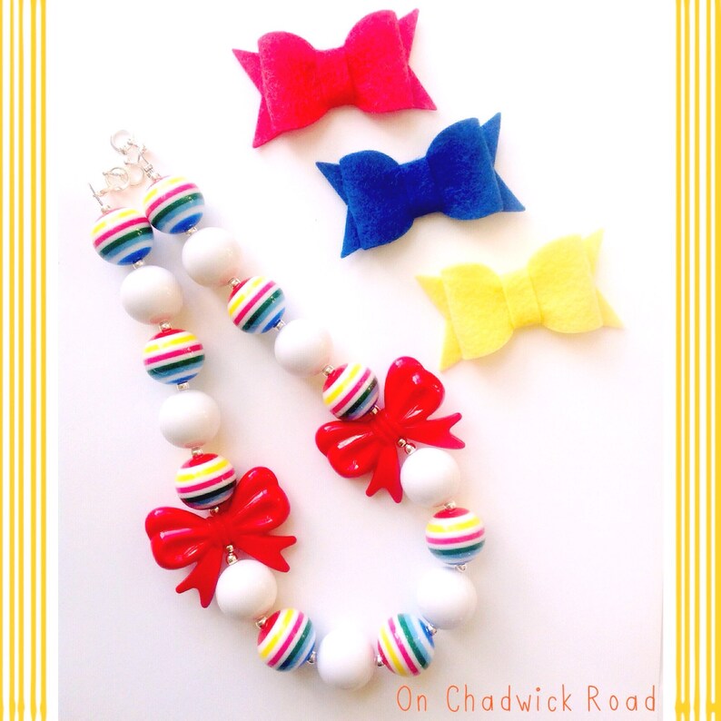 Primary Colors Back to School Chunky Bead Necklace image 1