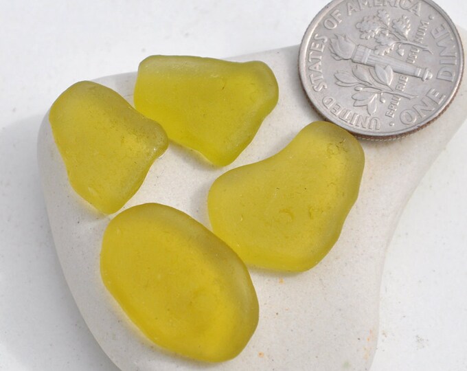 Rare Yellow Sea Glass Petals Jewelry Supplies Authentic Etsy