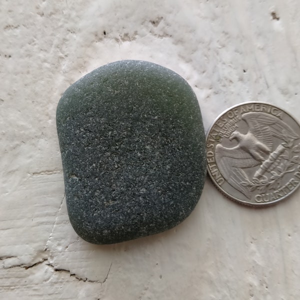 Large Old Flawless Dark Green Sea Glass Piece, Please read description, scroll photos