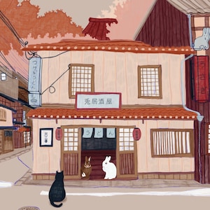 Vegan rabbit izakaya illustration A3/A2