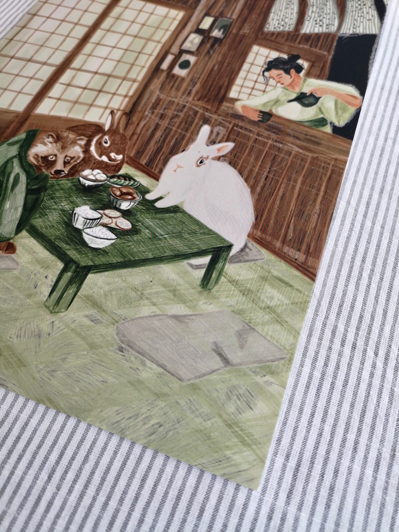 Kyoto restaurant illustration A4 image 5