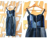 Corset dress Denim dress No waste Vegan Maxi dress Sleeveless dress Pencil skirt Long dress Cotton dress Patchwork Boho Hippie Steampunk