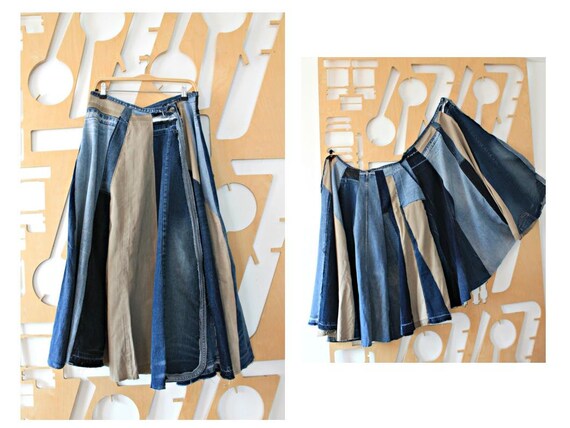 denim wrap maxi skirt