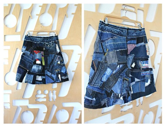 denim wrap skirt quilt