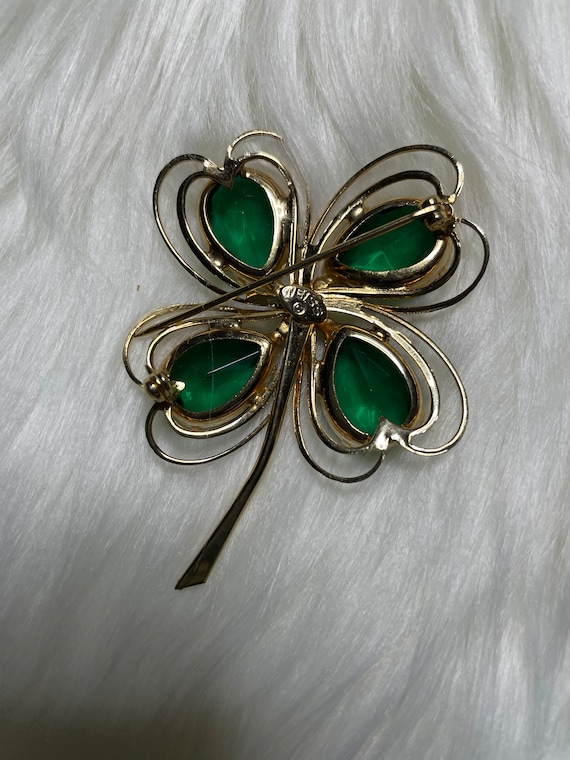 Albert Weiss Jewelry Vintage Emerald Green Four L… - image 3