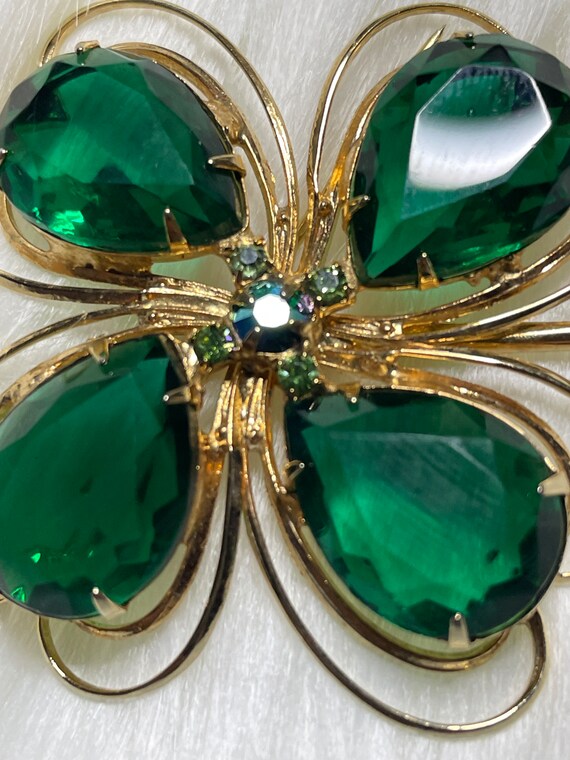 Albert Weiss Jewelry Vintage Emerald Green Four L… - image 7