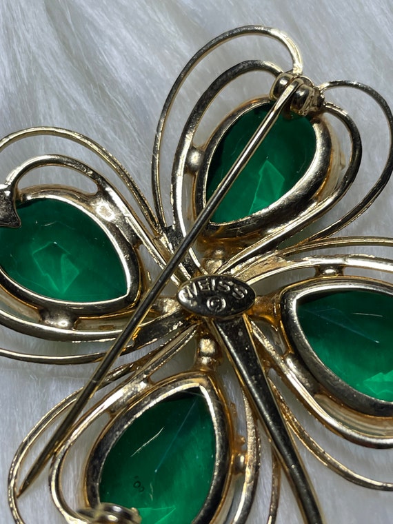 Albert Weiss Jewelry Vintage Emerald Green Four L… - image 4