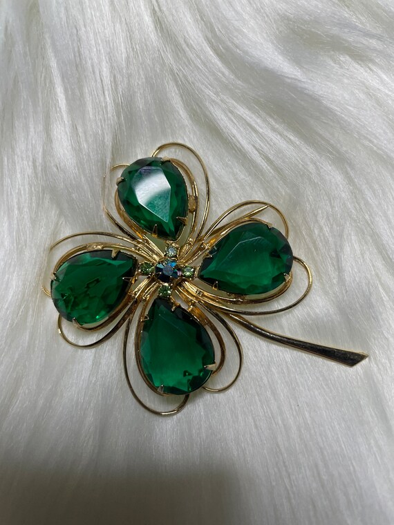 Albert Weiss Jewelry Vintage Emerald Green Four L… - image 2