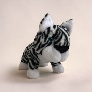 Plush tiger, White tiger plush, Black and white striped big plush cat
