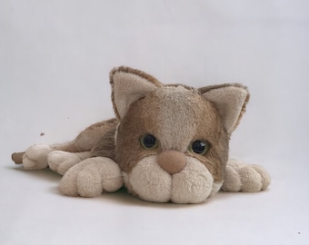 Big beige plush cat, Stuffed  animal cat, Cats lover gift