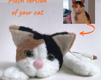 Custom plush cat, Plush cat from photo, Plush version of the cat, Cats lover gift