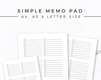 To do Memo Pad, Printable Planner Inserts, Productivity Organizer, Minimal Notebook Pages, Printable Planner Pages, Memo Notepad, To do Note