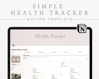 May include: A screenshot of a Notion template for a health and fitness tracker. The template includes sections for goals, reminders, a calendar, symptom library, mood library, progress, and challenges. The calendar is for March 2023 and shows daily entries for each day of the month.