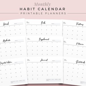 Maandelijkse Habit Tracker, Afdrukbare Planner Inserts, Beloningstabel Kalender, Sticker Board voor Volwassenen, Succes Grafiek, Afdrukbare Habit Planner