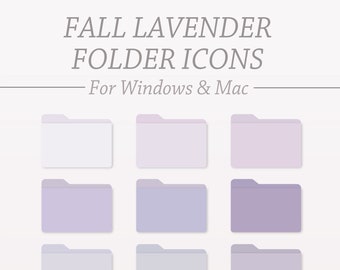 FALL LAVENDER Desktop Folder Icons | Mac and Windows, Customizable Icon, Laptop Folder Organizer, Neutral Aesthetic Desktop Folder Organizer