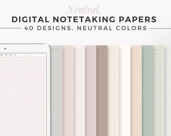 NEUTRAL Digital Note Template | Neutral GoodNotes Template | Digital Notebook | iPad Notepad | Tablet Study Journal | Aesthetic Notebook