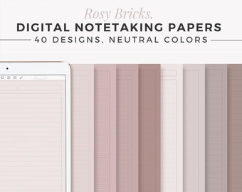ROZIGE BAKSTEEN digitale notitiesjabloon | Neutrale GoodNotes-sjabloon | Digitaal notitieboekje | iPad Kladblok | Tabletstudiedagboek | Esthetisch notitieboekje