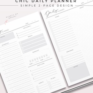 Chic Daily Planner | One Page Daily Planner, Printable Planner Inserts ...