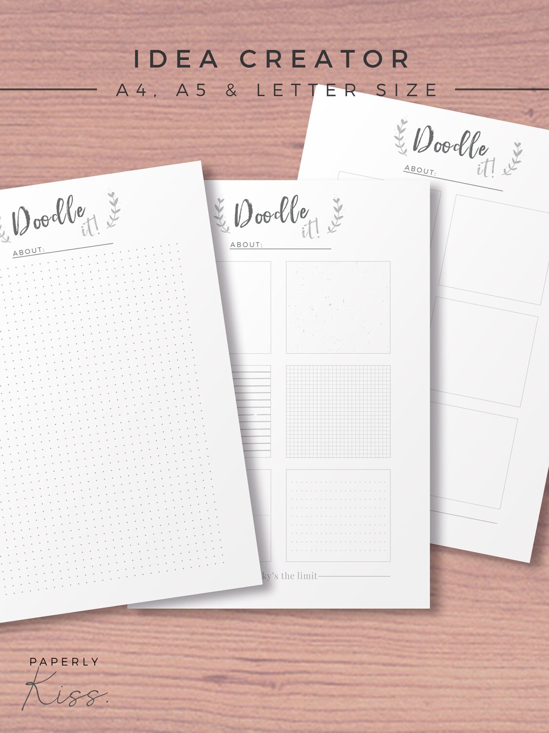 Idea Planner, Printable Planner Inserts, Productivity Organizer